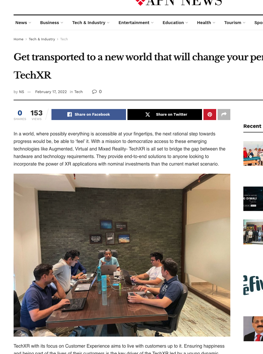 TechXR - AR/VR Company media feature 2